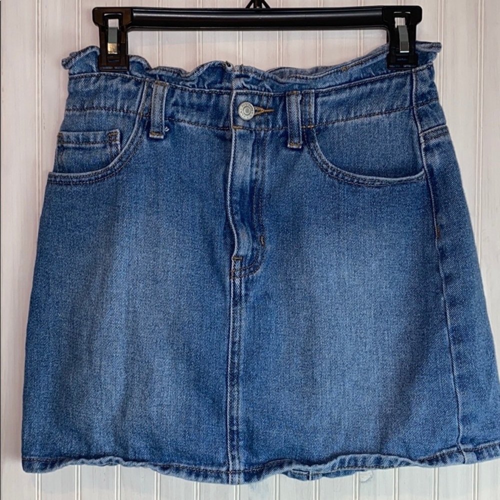 pacsun denim ruffle skirt
